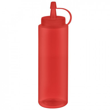 Fľaša-dávkovač-biberon 6 ks Ø 5 cm, výška: 18 cm, 260 ml, polyethylén, červená, hrdlo: Ø 3 cm