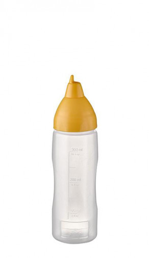 Fľaša na stláčanie NON DRIP- Ø 5,5cm, výška:21cm, 350 ml, polyetylén priesvitná, hrdlo: Ø 4,5 cm