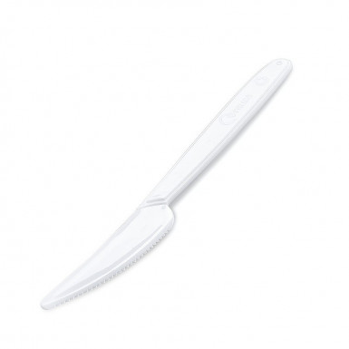Nôž (PP) opakovane použiteľný biely 18,5cm [50 ks]