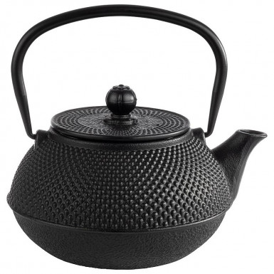 Konvica čaj ASIA so sitkom 17  x 14 cm, výška: 17 cm, 0,8 l zliatina, vo vnútri smaltovaná, udržiava čaj po dlhú dobu v teple, žiadna horkosť, farba čierna