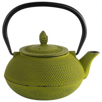 Konvica čaj ASIA so sitkom 17  x 14 cm, výška: 17 cm, 0,8 l zliatina, vo vnútri smaltovaná, udržiava čaj po dlhú dobu v teple, žiadna horkosť, farba zelená