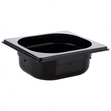 Gastronádoba GN 1/6 - 17,6  x 16,2 cm, hĺbka: 150 mm polycarbonát, farba čierna 2,2 l