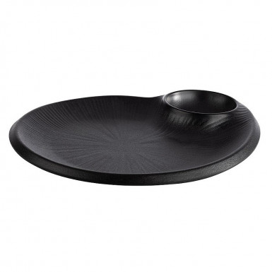 Tanier NERO 24 x 20 cm, výška: 2,5 cm, 0,04 l melamin, farba čierna miska dip
