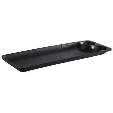 Podnos NERO 41 x 15 cm, výška: 2,5 cm melamin, farba čierna 2 ks misky dip á 0,03 l