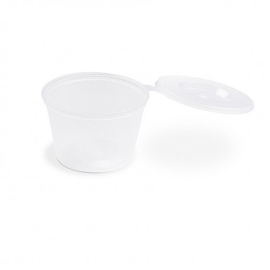 Dressingová miska (PP)  s viečkom priehľadná Ø70mm 120ml [50 ks]