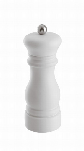 Mlynček na soľ 16 cm drevo biely matný
