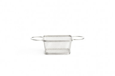Košík fritovací/servírovanie SNACK 8,5x11cm, výška:5,5cm nerez, dve rúčky