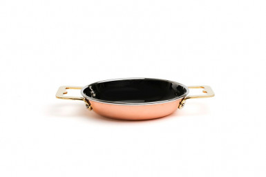Panvica paella Mini 12 x 2,5 cm, nerez / meď