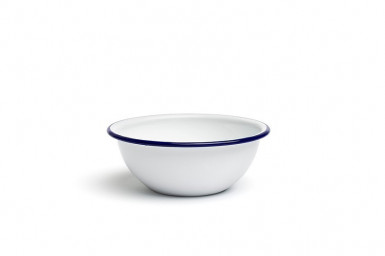 Miska 14 x 6 x 3 cm/0,51 lt, smaltované železo farba bielo modrá