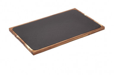Podnos servírovací set 2 ks 55x34,5 cm, výška: 2 cm agát/bridlica