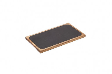 Podnos servírovací set 2 ks 34,5x19,5 cm, výška: 1,5 cm agát/bridlica