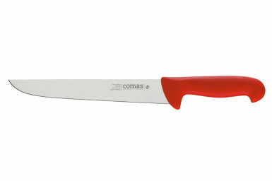 Nôž mäsiarsky GRAFIT 24 cm, farba červená rúčka plast