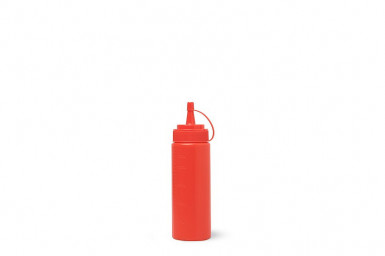 Fľaša-dávkovač-biberon, Ø 5,3 cm, výška:19 cm, 0,24lt polypropylén, červená