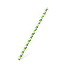 Slamka papierová JUMBO zelená špirála 25 cm, Ø 8 mm [100 ks]