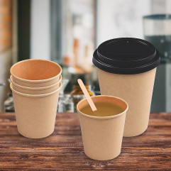 Papierový pohár kraft Ø80mm 330ml `ML: 0,3L/10oz` [50 ks]