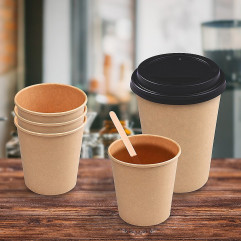 Papierový pohár kraft Ø90mm 420ml `L: 0,3L/12oz` [50 ks]