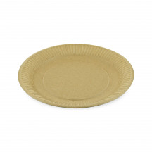 Papierový tanier plytký, hnedý Ø 23 cm, nepremastiteľný [100 ks]