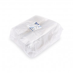 Miska (rPET) s viečkom hranatá priehľadná 250ml [50 ks]