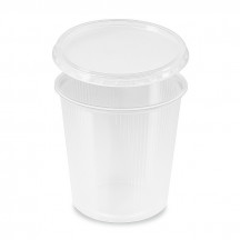 Miska (PP) okrúhla priehľadná 500ml + viečko [250 sád]