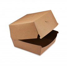 Box na hamburger hnedý 13,5 x 13,5 x 10 cm, nepremastiteľný [50 ks]