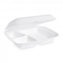 Menu box (XPS) 3dielny biely 241 x 207 x 69 mm 570ml [125 ks]
