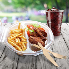 Menu misa (PP) Ripboxx Meal 2dielna osemboká priehľadná 1000ml [25 ks]