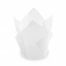 Cukrárenské košíčky TULIP biele Ø 5 x 8,5 cm (16 x 16 cm) [100 ks]