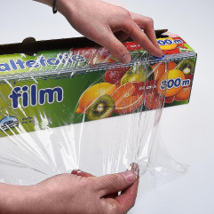 Potravinová fólia (PVC) 8µm 44cm x 300m v rezacom boxe [1 ks]