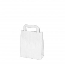 Papierová taška 18+8 x 22 cm biela [250 ks]