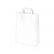 Papierová taška 22+10 x 28 cm biela [250 ks]