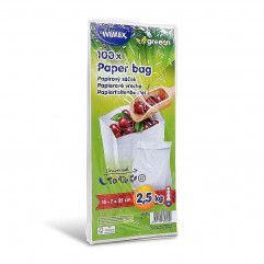 Papierové vrecko (FSC Mix) s bočným skladom biele 15+7 x 35 cm `2,5kg` [100 ks]