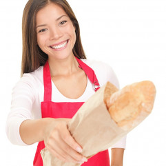 Papierové vrecko s bočným skladom hnedé 12+5 x 59 cm `Baguette` [1000 ks]