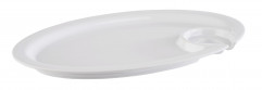 Tanier COCKTAIL 22x14cm, výška:1,5cm melamín, farba biela výrez na stopkový pohár
