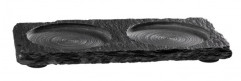 Podnos bridlica 2 výrezy Ø6cm 15x8cm hrúbka materiálu 6-9 mm