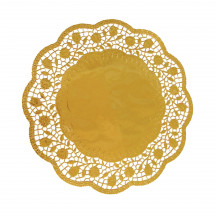Dekoračné krajky okrúhle, zlaté Ø 36 cm [4 ks]