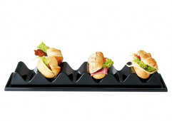 Stojan prezentačný sendviče 3 oddelenia 29x19cm, výška:6,5cm polystyrol, farba čierna