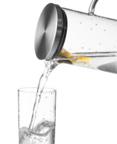 Karafa vrchnák Ø 9,5 cm, výška: 27 cm, 1,5 l sklo, nerez