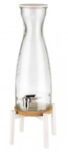 Zásobník FRESH WHITE na nápoje 23x23cm, výška:56,5cm, 4,5lt nádoba sklo, biela základňa+kryt