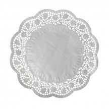 Dekoračná krajka (PAP) okrúhla biela Ø38cm [100 ks]