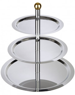 Etažierka 3 poschodia FINESSE Ø 48/38/32 cm, výška: 50 cm 18/0 nerez