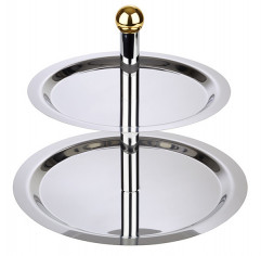 Etažierka 2 poschodia FINESSE Ø 38/32 cm, výška: 30 cm 18/0 nerez