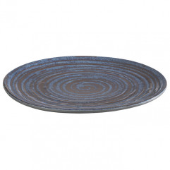 Tanier LOOPS Ø 22 cm, výška: 2 cm melamín štruktorovaný modročervený
