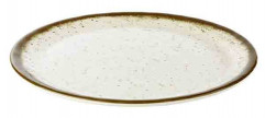 Tanier plytký STONE ART Ø30cm, výška:2cm melamín, vnútro: dekor, farba biela