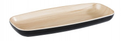 Podnos FRIDA 21,5x10cm, výška:2cm melamín, vonkajšok čierny, vnútro: optika drevo