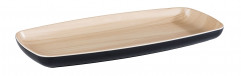 Podnos FRIDA 36x16,5cm, výška:3cm melamín, vonkajšok čierny, vnútro: optika drevo