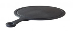 Podnos SLATE Ø33,5cm, výška:1,5cm melamín, farba čierna, bridlicový look štrukturovaný povrch