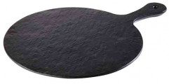Podnos SLATEROCK Ø30cm, výška:1,5cm melamín, farba čierna, bridlicový look štrukturovaný povrch