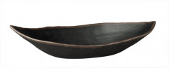 Miska list MARONE 36x19 cm, výška: 8 cm melamín farba čierna okraj farba hnedá