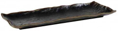 Podnos MARONE 39x16cm, výška:3cm melamín, farba čierna okraj farba hnedá