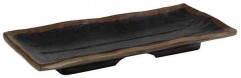 Podnos MARONE 19,5x9,5cm, výška:2cm melamín, farba čierna okraj farba hnedá